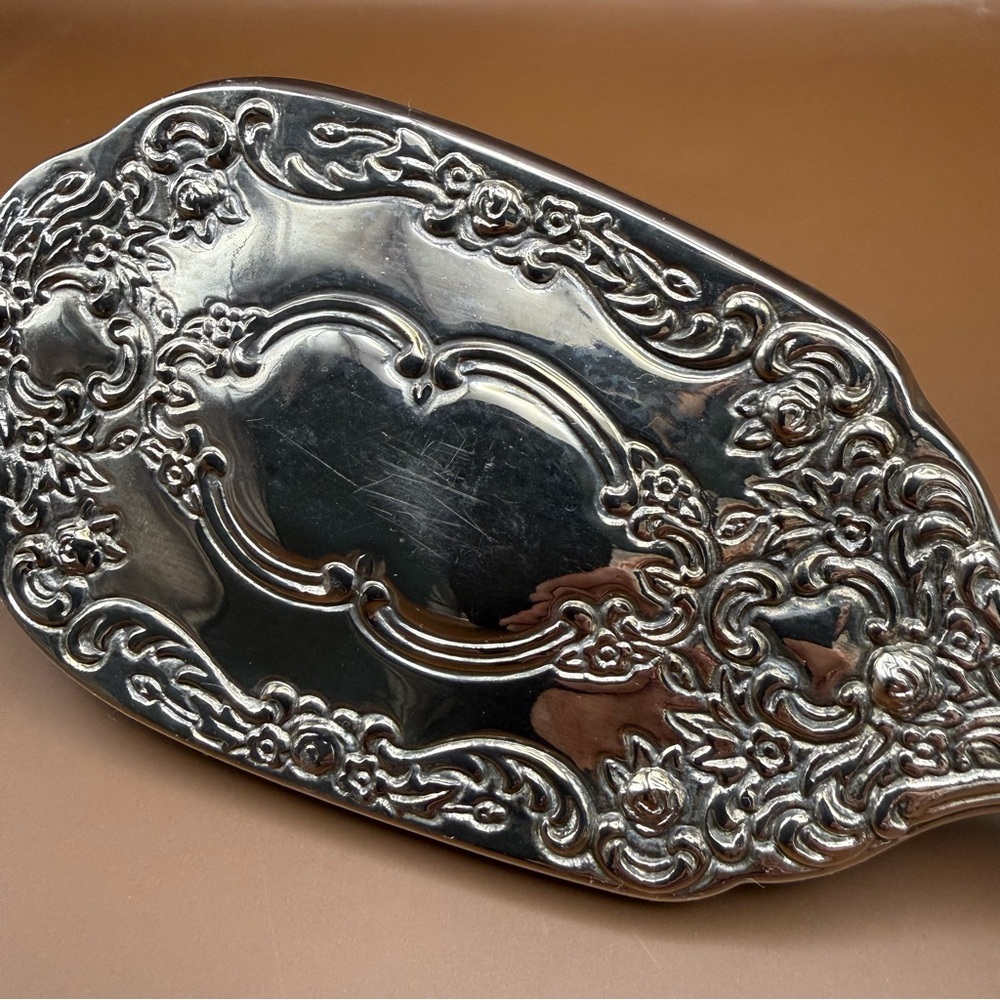 Vintage Art Nouveau Silver Tone Plated Mirror Brush Vanity Dresser Set - Picture 8 of 13